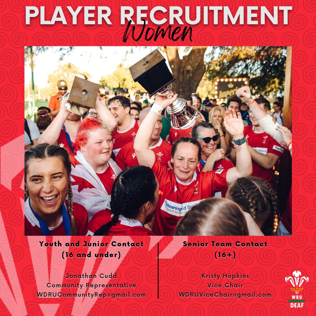 🏉 Join the Wales Deaf Rugby Family 🏉

We’re looking for players to represent Wales on the international stage! 

Message us or contact the relevant person for more info on how to get involved!

#WalesDeafRugby | #NoBarriers | #DeafRugby | #DeafSport | #DeafCommunity

<a href="/dsw_news/">Disability Sport Wales</a>