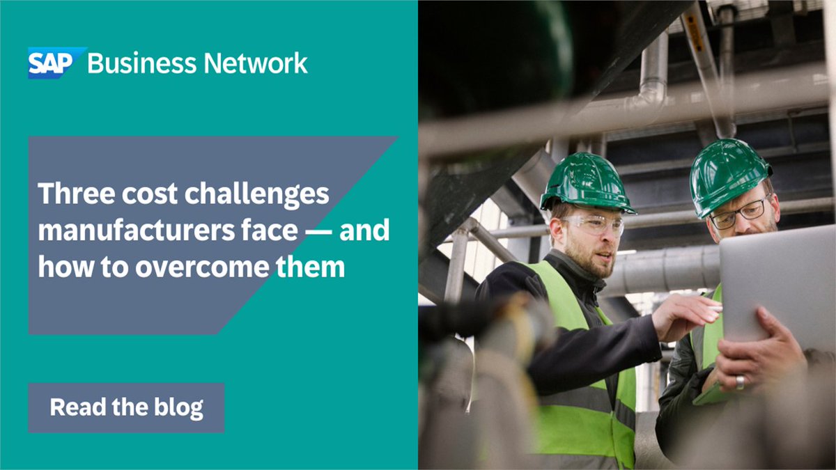 Manufacturers are battling increased costs, and outdated systems aren’t helping. Read the blog and let’s break down silos and transform your supply chain with #SAPBusinessNetwork: imsap.co/6019SP2V3
#Manufacturing #DigitalTransformation <a href="/SAPAriba/">SAP Ariba</a>