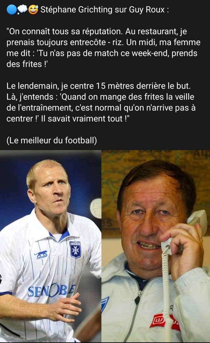 Denzel4Harris's tweet photo. Ce genre de personnalités qui m'ont fait aimer le foot #GuyRoux https://t.co/07efEsUXde