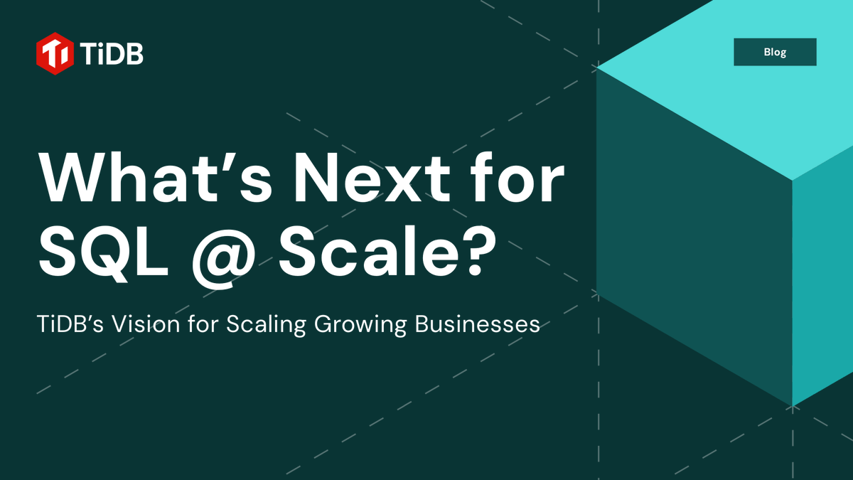 siddontang's tweet photo. Whatβs next for #SQL @ scale? π PingCAP CEO Max Liu shares a playbook for scaling businesses in our latest #HTAPSummit 2024 blog recap: π https://t.co/8pRvSXha79 π
#AI #CloudComputing βοΈ #DistributedSQL #MySQL #TiDB https://t.co/tbDLOqjygp