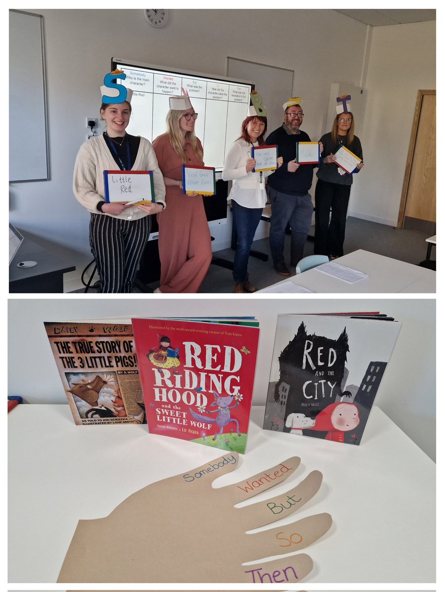 We loved seeing so many of our Midlothian NQTs today at our session on Reading Comprehension. Thanks to those who volunteered to wear our 'summarising sombreros' to demonstrate summarising the story of Little Red. 🐺