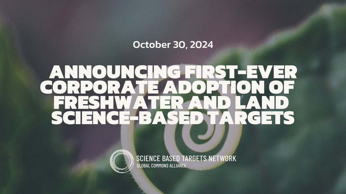 WorldResources's tweet image. 📢 At #COP16Colombia, @SBT_Network announces the first-ever freshwater &amp;amp; land targets have been publicly adopted by trailblazing companies.

 It’s time for urgent corporate action! 🌍

Read more: bit.ly/3YnZH5r

#ScienceBasedTargets #ForNature
