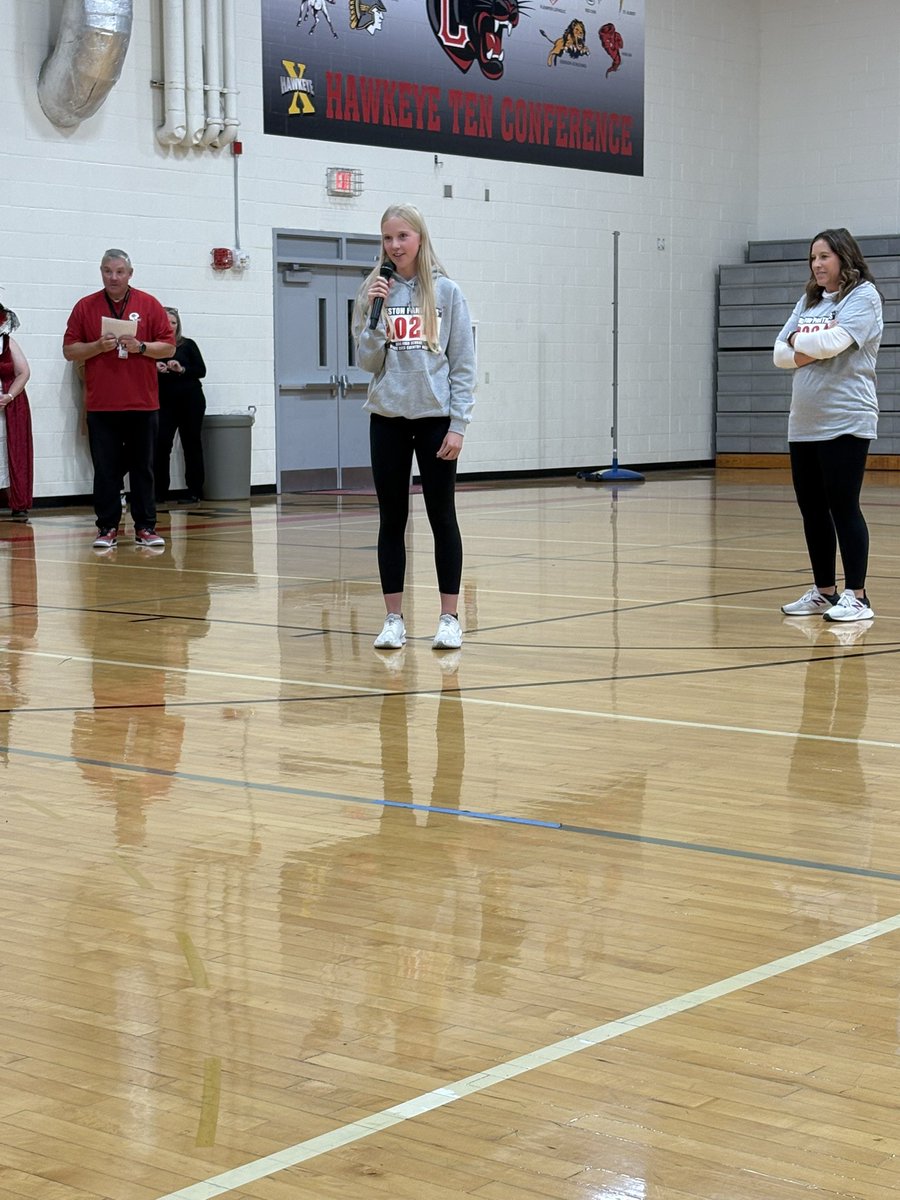 CCSD_Panthers's tweet photo. State send-off for Reese and to recognize all the fall activities! Reese competes Friday at 10:30 AM at the state cross country meet in Fort Dodge! Let’s go Reese #CrestonCares @ksibradio  @CrestonNews https://t.co/Py3bueUqyA