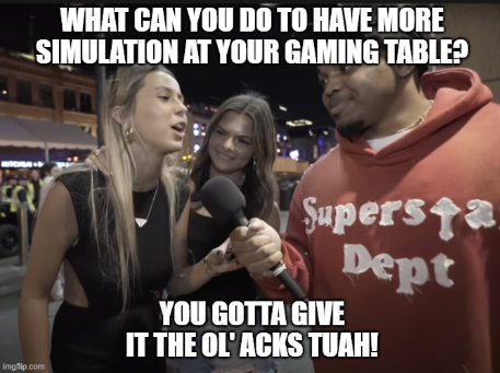 I see your entry, <a href="/jpmccarthyjr/">Jack McCarthy 🇺🇸</a>. Now allow me to retort.
<a href="/archon/">Alexander Macris</a> #OSR #ACKS2

The meme wars have begun!🪖