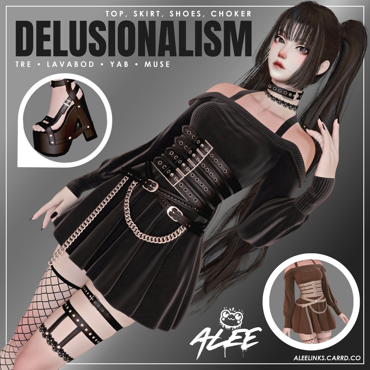 aleegalvus's tweet photo. hello i am alive
DELUSIONALISM is now live on my platforms!
link in b!o 🖤

top, skirt, heels with stockings &amp; a choker, in usual bodies / sizes, and not enough belts for which i apologise

more previews in replies!

#aleemods https://t.co/RX7QseHuI7