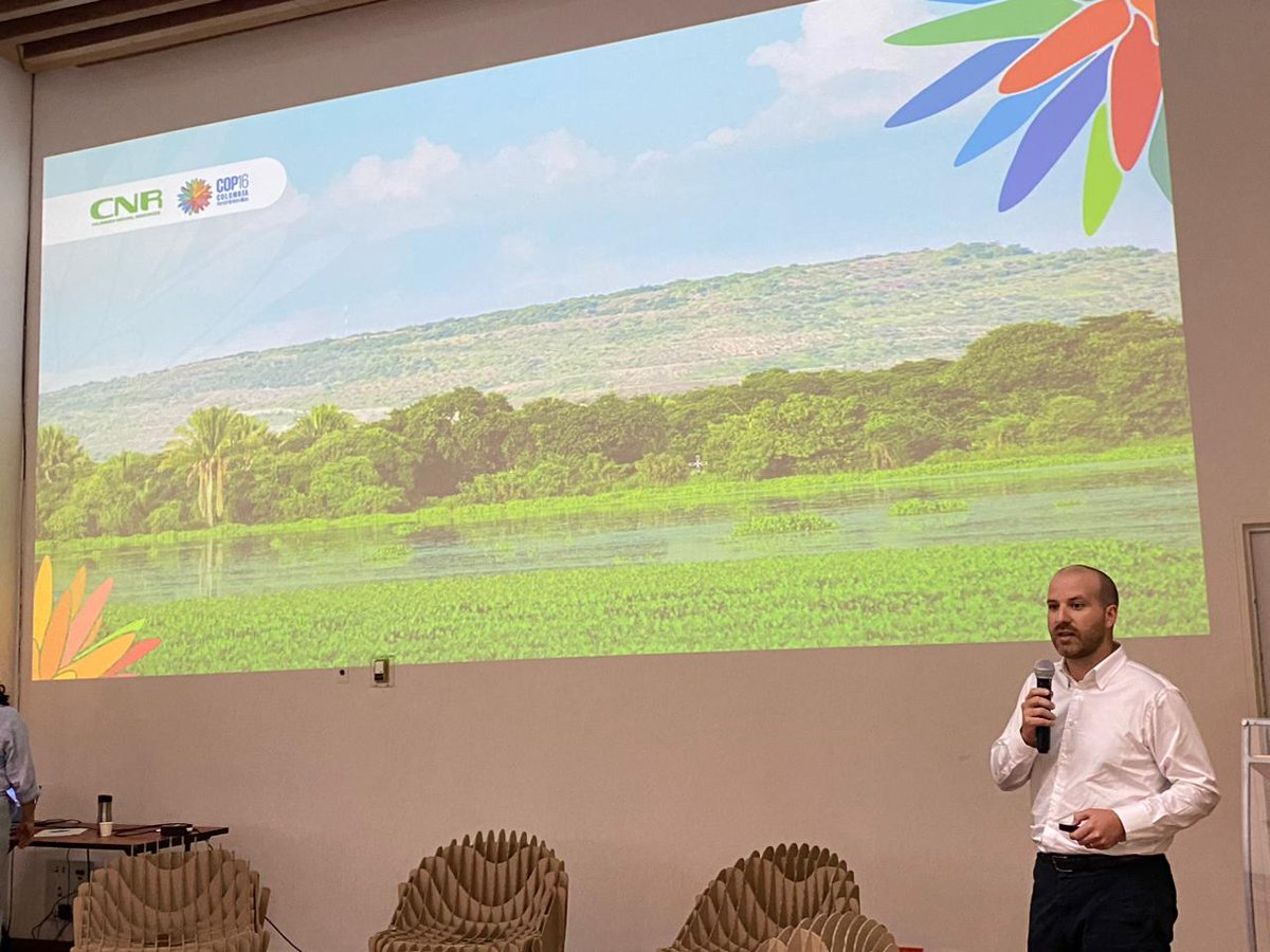 PatriaEnerg's tweet photo. Alejandro Echavarría, gerente de sostenibilidad y comunicaciones CNR, destacó la importancia de la Semana de la Minería, liderada por la Asociación Colombiana de Minería (ACM) en el marco de la  #COP16. https://t.co/uULtsUFhPH