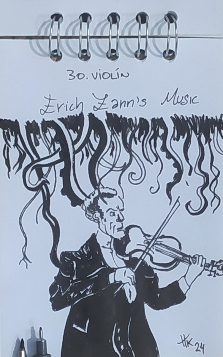 Día 30: Violín.
La música de Erich Zann fue uno de los primeros relatos que leí de Lovecraft, así que hoy estaba claro...
#InktoberEs
#Tintubre
#inktober2024