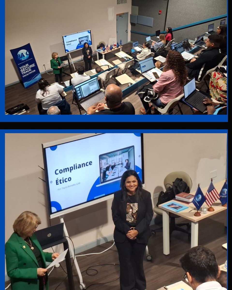 Realizamos con éxito el curso sobre delitos relacionados con el comercio internacional, este pasado martes en Learning Vila Costa del Este.
Dirigido a departamentos comerciales de las empresas. A cargo de <a href="/tayrabarsallo/">Tayra Barsallo</a>
#bascpanamá #comercioseguro 🔒 #comerciointernacional