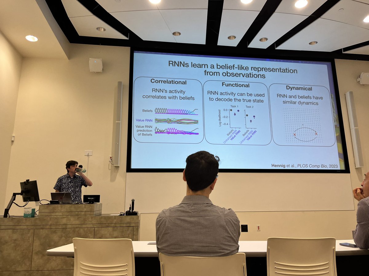 drlucylai's tweet photo. my awesome friend and former labmate @jehosafet gave a wonderful talk @RiceNeuro on how the brain uses belief states to represent the world 🧠work with @gershbrain @Sandra_RoPi @naoshigeuchida and others #newPI also, he’s hiring a postdoc￼‼️ https://t.co/jdxvXRKNPr