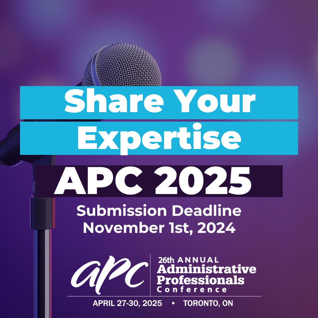 📣 Exciting news!  This is your chance to share your expertise and insights with a vibrant community. Submit your proposal using our electronic content management system by November 1, 2024. 

🔗ow.ly/vFE550TWHrN

#APC2025 #CallForSpeakers #AdminProfessionals #Networking