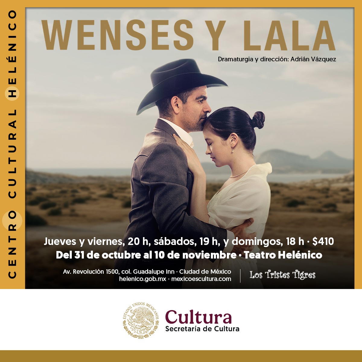 Loyolus 🎭🎬📺🎶 (@soy_loyolus) on Twitter photo La obra "Wenses y Lala" esta de manteles largos, esta cumpliendo 10 años en cartelera llenos de amor y grandes emociones.
Para celebrar, tendrá funciones especiales en el teatro del <a href="/Helenico/">Centro Cultural Helénico</a> del 31 de octubre al 10 de noviembre.
Con: <a href="/vazquezadrian75/">Adrián Vázquez</a> y <a href="/SofiaSylwin/">Sofia Sylwin</a>
Más 👇🏽🧵 La obra "Wenses y Lala" esta de manteles largos, esta cumpliendo 10 años en cartelera llenos de amor y grandes emociones.
Para celebrar, tendrá funciones especiales en el teatro del <a href="/Helenico/">Centro Cultural Helénico</a> del 31 de octubre al 10 de noviembre.
Con: <a href="/vazquezadrian75/">Adrián Vázquez</a> y <a href="/SofiaSylwin/">Sofia Sylwin</a>
Más 👇🏽🧵