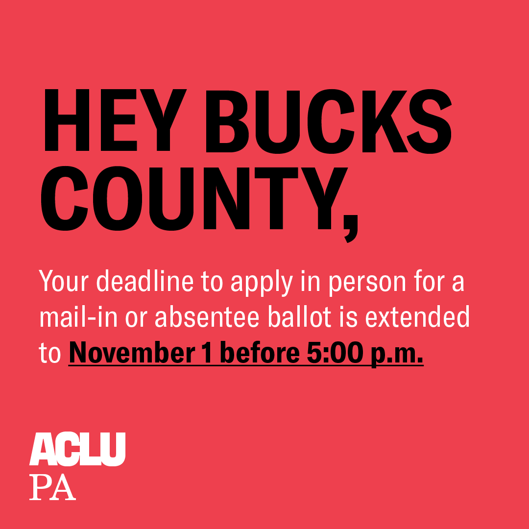 🚨BUCKS COUNTY🚨 Your deadline for requesting and submitting your mail ballot in person has been extended to 5 p.m. on Friday. 
inquirer.com/politics/elect…