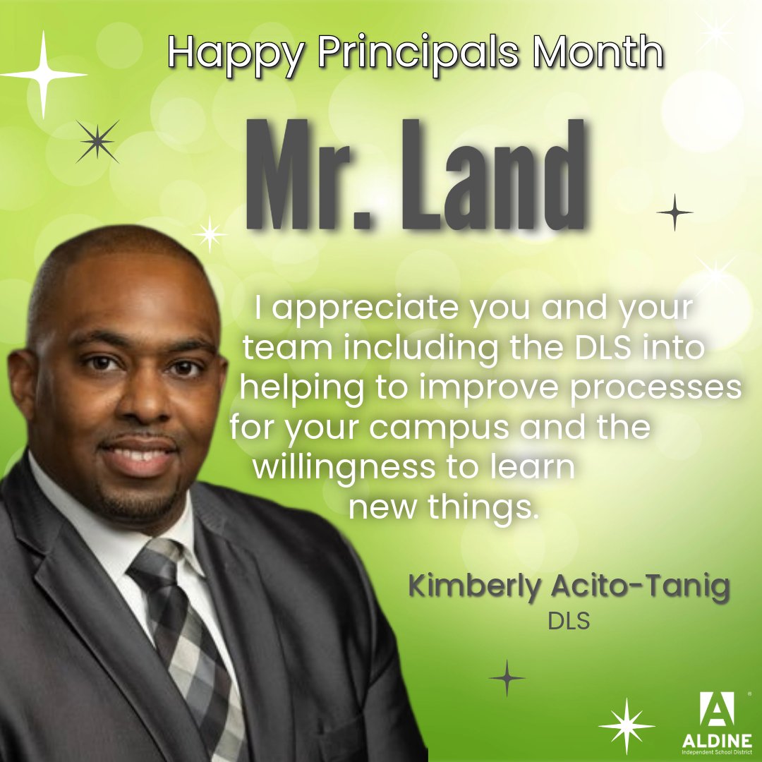 AldineISD Digital Learning (@aldinedls) on Twitter photo Happy Principal's Month to Mr. Land <a href="/Nimitz9_AISD/">Nimitz Ninth Grade School</a>! Your support makes a huge difference! Thank you! 👏 #ThankAPrincipal #PrincipalsMonth #AldineImpact <a href="/mrclandjr/">Charles A. Land Jr.</a> <a href="/AcitoTanig/">Kimberly Acito-Tanig</a> Happy Principal's Month to Mr. Land <a href="/Nimitz9_AISD/">Nimitz Ninth Grade School</a>! Your support makes a huge difference! Thank you! 👏 #ThankAPrincipal #PrincipalsMonth #AldineImpact <a href="/mrclandjr/">Charles A. Land Jr.</a> <a href="/AcitoTanig/">Kimberly Acito-Tanig</a>