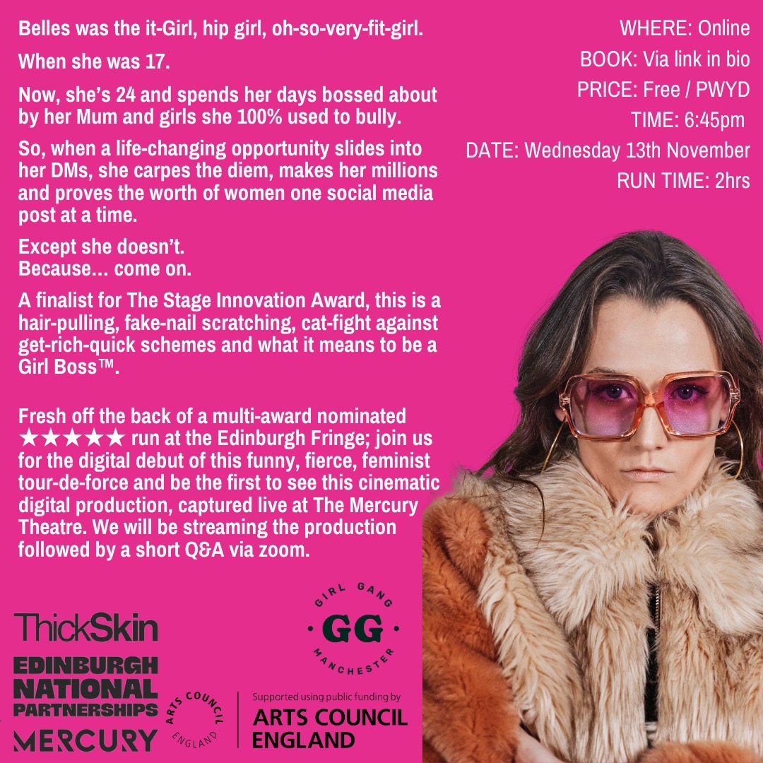 ✨Digital Launch✨Join us online with <a href="/GirlGangMcr/">GirlGangMcr</a> to celebrate the launch of the cinematic digital version of our funny, fierce, feminist tour-de force of a show! Made in collaboration with the wonderfully talented <a href="/pipfilms/">erica belton</a> 👑 tickettailor.com/events/girlgan…