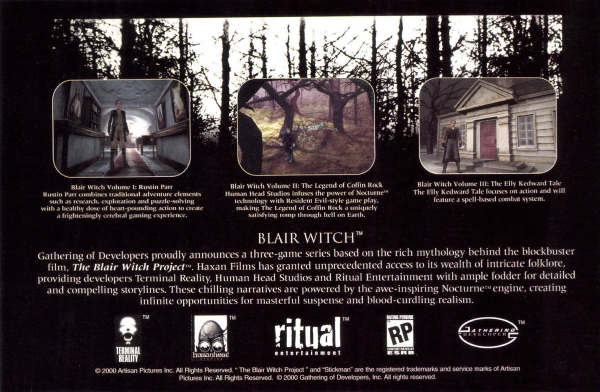 Blair Witch Vol 1-3 ad (Computer Games #120, Nov. 2000)