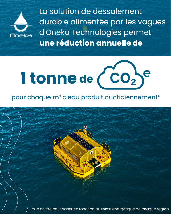 OnekaWater's tweet image. Malgré les engagements mondiaux, les émissions de GES continuent d'augmenter, nous rapprochant d'un réchauffement critique. Oneka réduit les émissions grâce à son dessalement alimenté par les vagues, apportant de l'eau douce aux communautés côtières.  #EauDurable