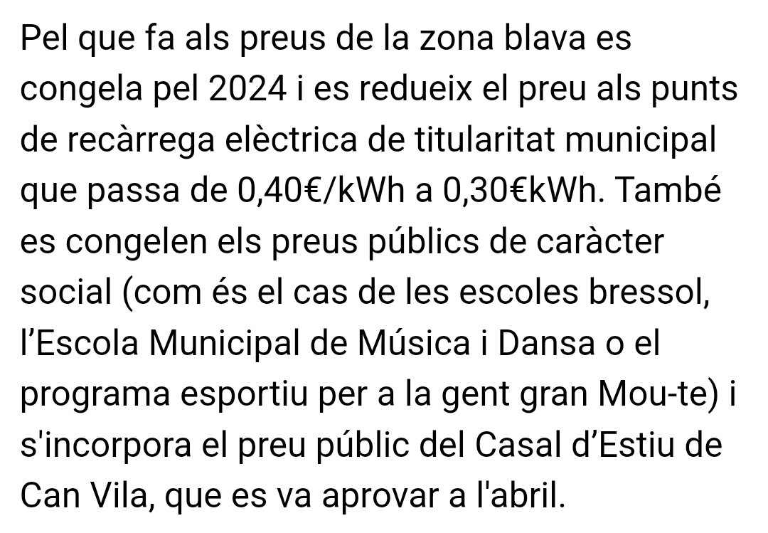 L' <a href="/ajmollet/">Ajuntament de Mollet del Vallès</a> puja tots els tributs exepte els dels cotxes privats, que els congela i els baixa en alguns casos. Gestió semblant a la ZBE que està a la zona de vianants. Per 2030 no complim normativa de qualitat de l'aire europea. <a href="/molletencomu/">Mollet En Comú</a> sommollet.cat/noticia/99960/…