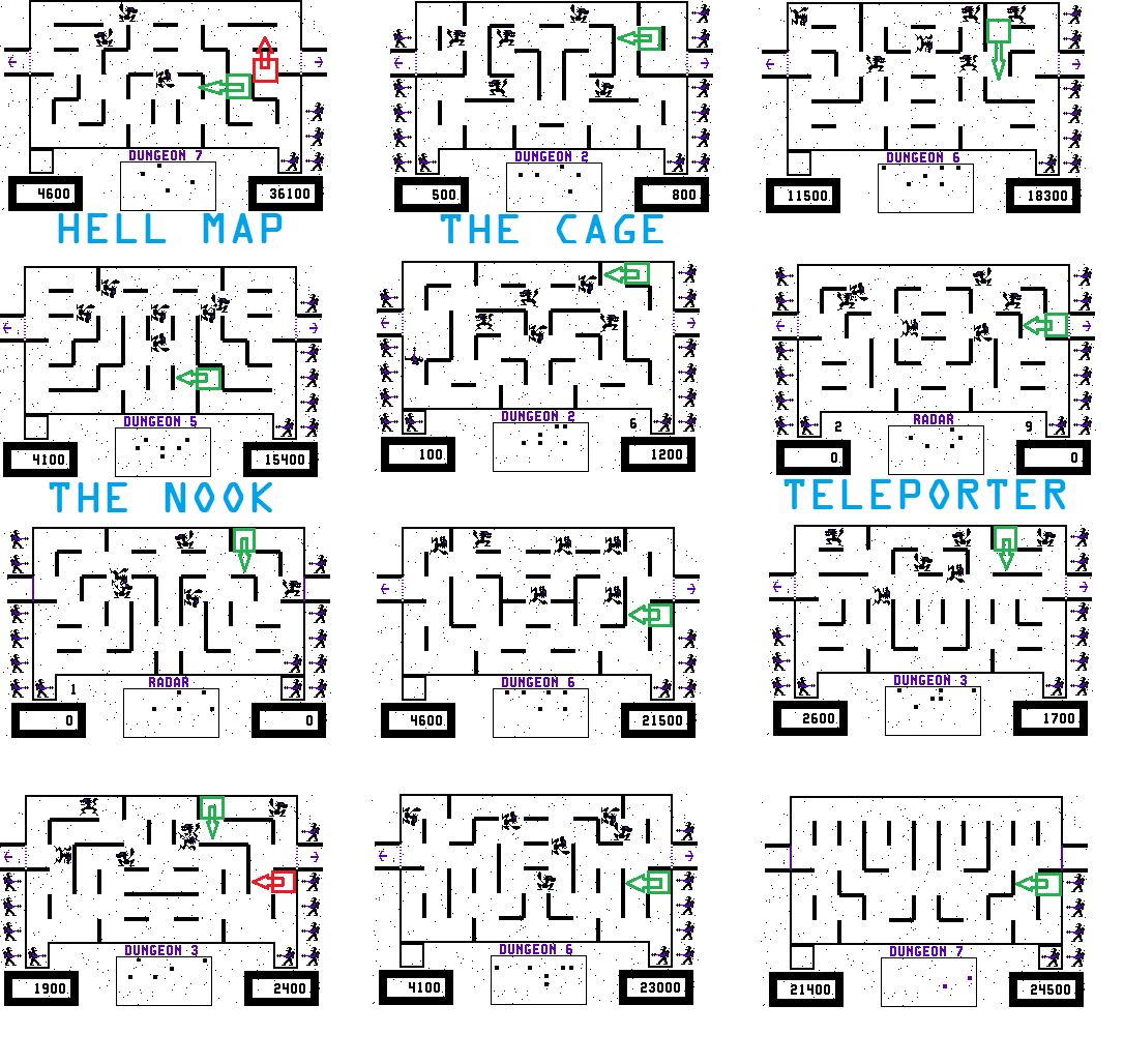 Here is my visual guide for the maps that appear in the first 7 levels of Wizard of Wor. 

Green box + arrow shows the ideal place to stand and the direction to fire. Red position is for if you can't reach green.

This should help you consistently reach the Worlord Dungeons.