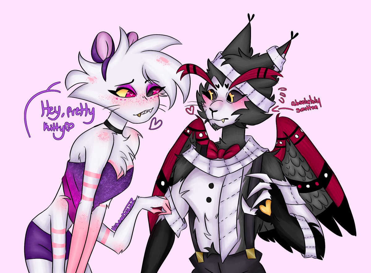 HikaruDrawz's tweet photo. Happy Halloween, Losers💜❤️ #angeldust #husk #huskerdust https://t.co/jvAvkbJBk4