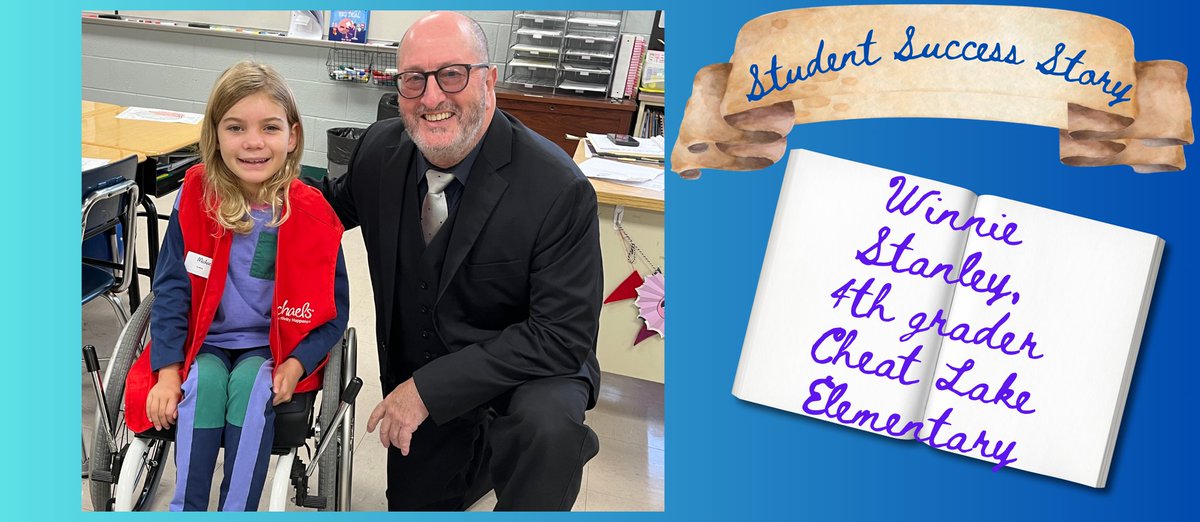 Monongalia_Co's tweet photo. We are thrilled to award this month's "Student Success Story Award" to Winnie Stanley, a 4th grader at Cheat Lake Elementary School!  Check out Winnie's interview and Dr. Campbell's surprise visit to her class here:  https://t.co/HUmfKNyhhN https://t.co/X5ht8CCsub