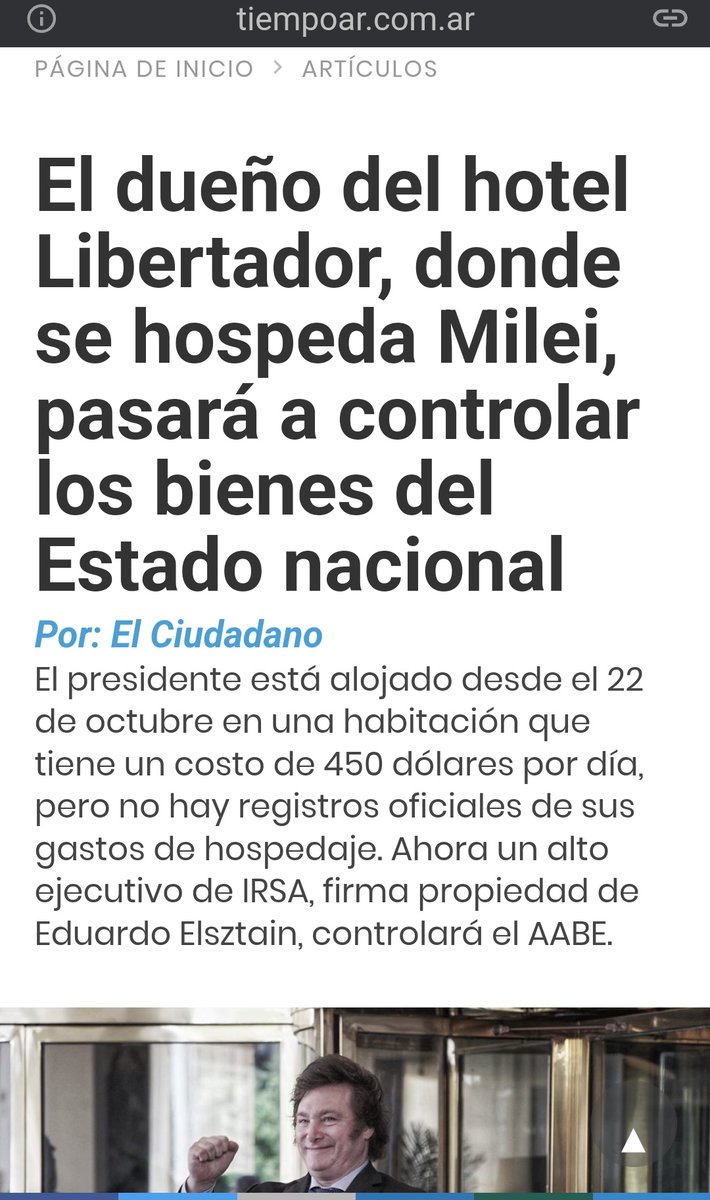 <a href="/DiegoFlo17/">Diego Flo</a> "Te tengo que pagar los dos meses que estuve en tu Hotel Libertador. ¿Te alcanza con 400 edificios?"