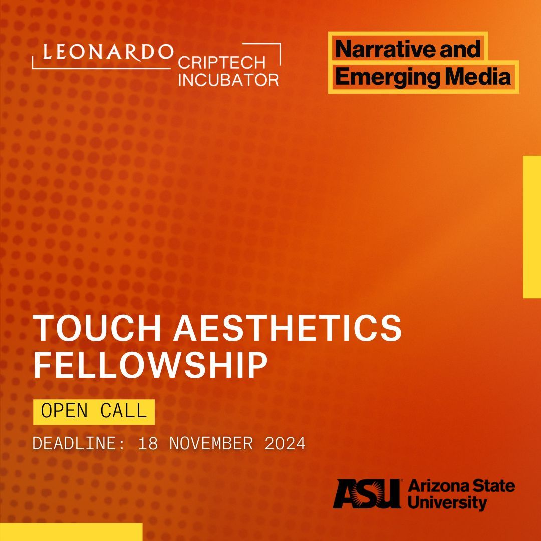 Leonardo CripTech Incubator and the Narrative and Emerging Media Program at ASU are seeking Los Angeles-based disabled artists for the first ever Touch Aesthetics Fellowship, exploring the intersections of haptics and disability.

Apply now
👉buff.ly/40oLcRj

#LeonardoASU