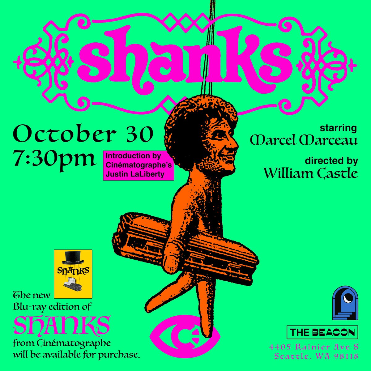 Cinématographe Films (@cine_matographe) on Twitter photo Seattle: we are at The Beacon tonight with our new 4K restoration of SHANKS!
<a href="/jlalibs/">Justin LaLiberty</a> has traveled west to introduce the show and will have copies of every Cinématographe release available to purchase
Every one in attendance gets an exclusive sticker too! Seattle: we are at The Beacon tonight with our new 4K restoration of SHANKS!
<a href="/jlalibs/">Justin LaLiberty</a> has traveled west to introduce the show and will have copies of every Cinématographe release available to purchase
Every one in attendance gets an exclusive sticker too!