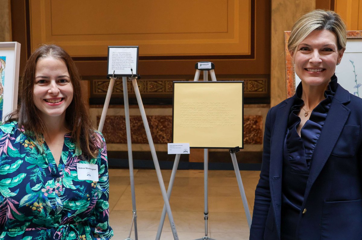🎨Hoosier Women Artist Wednesday🎨

Andrea Worthington is the talented artist behind “Braille Series 1”  which hangs in the office of <a href="/Comp_Nieshalla/">Indiana State Comptroller Elise Nieshalla</a>. Please join me in celebrating and supporting Hoosier Women Artists across our state!