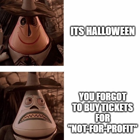 Don't let this happen to you.

Buy tickets to the Halloween performance of "not-for-profit," and we'll automatically enter you into a raffle for a $50 gift card from one of our restaurant partners. Plus free drinks for everyone!

bit.ly/nfptickets