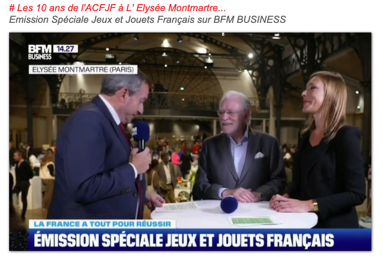 WAcfjf's tweet photo. Les 10 ans de l'ACFJF à L' Elysée Montmartre...
Emission Spéciale Jeux et Jouets Français sur BFM BUSINESS
https://t.co/eb3YxCDFz9 https://t.co/BqEzxQjyQX
