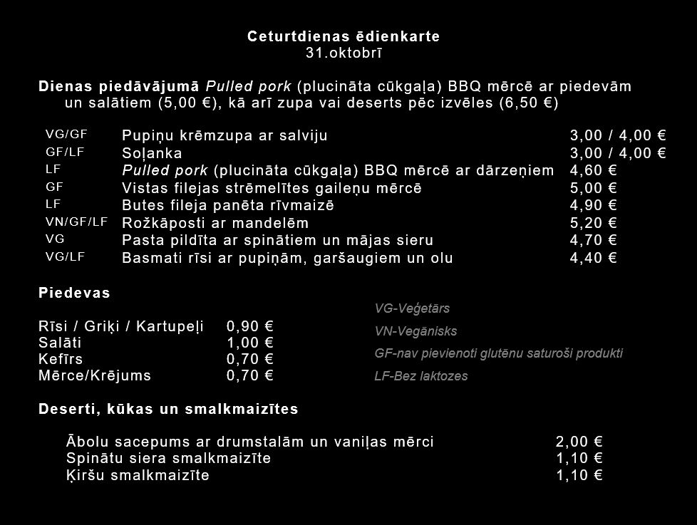unsviests's tweet photo. Oktobra pusdienu izvēli noslēdzam ar šādam pusdienā
Uriekstes ielā 3, Miesnieku ielā 10 un piegādēs https://t.co/YcsdQXPK7K