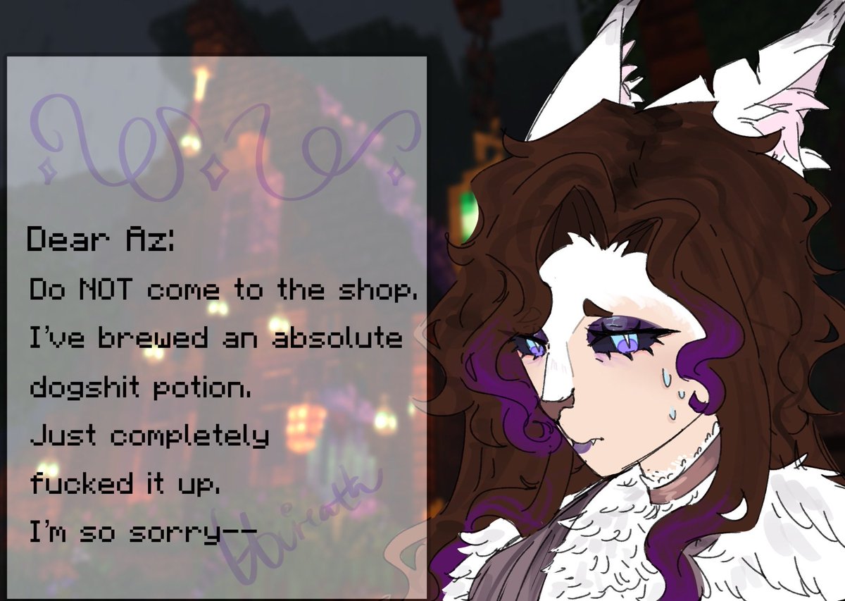 missmaddles's tweet photo. i forgot netherwart yesterday during lore time while making an important potion 😭

#minecraftoc #minecraftsmp #originsmod #aphtwt https://t.co/5fnhCZLaKm