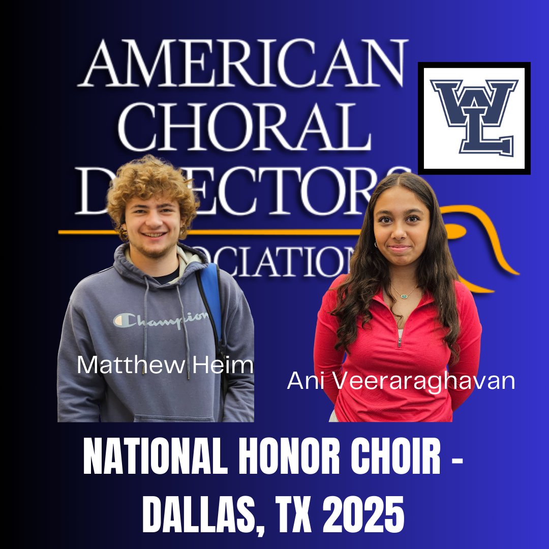 Congratulations to Matthew and Ani for being named to the ACDA National Honor Choir, 2025! Dallas, TX in 2025.
<a href="/APSArts/">APS Arts Education</a> <a href="/APSVirginia/">Arlington Public Schools</a> <a href="/GeneralsPride/">Washington-Liberty HS</a> <a href="/WLHSAthletics/">Generals</a> @Principal_WLHS