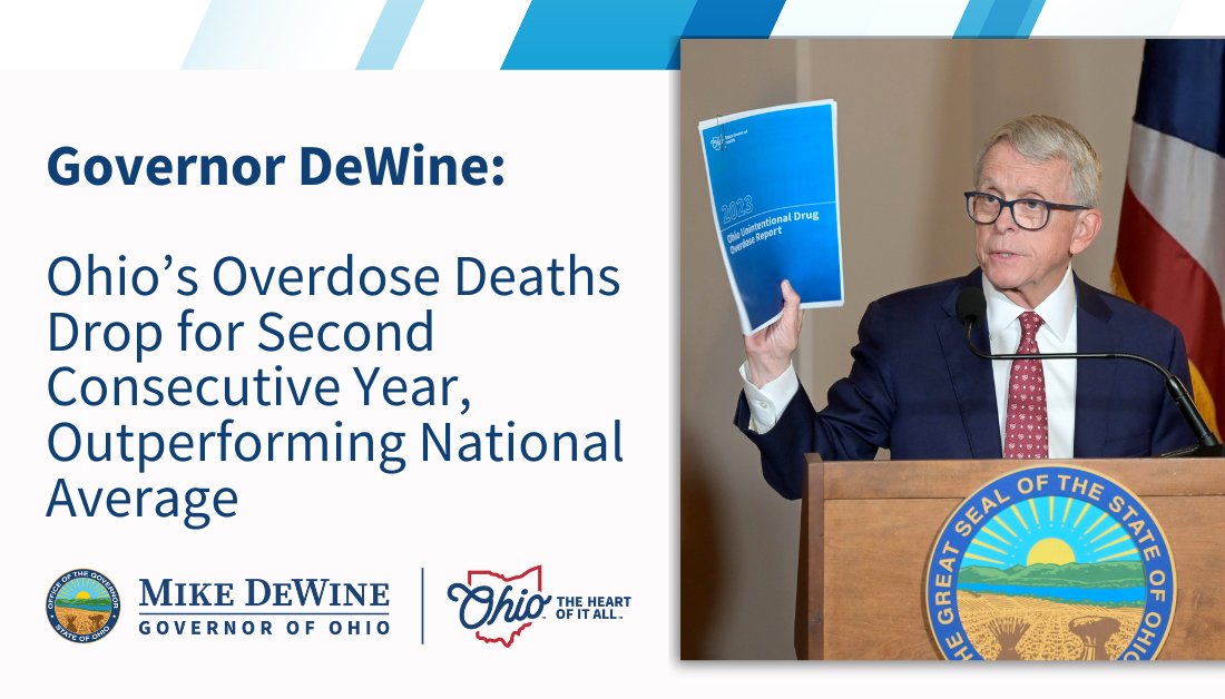 Today, I was pleased to announce that the number of overdose deaths in Ohio have dropped substantially for a second consecutive calendar year. Our 9% decrease in 2023 was also far better than the national average. 

This new data shows that our administration’s comprehensive
