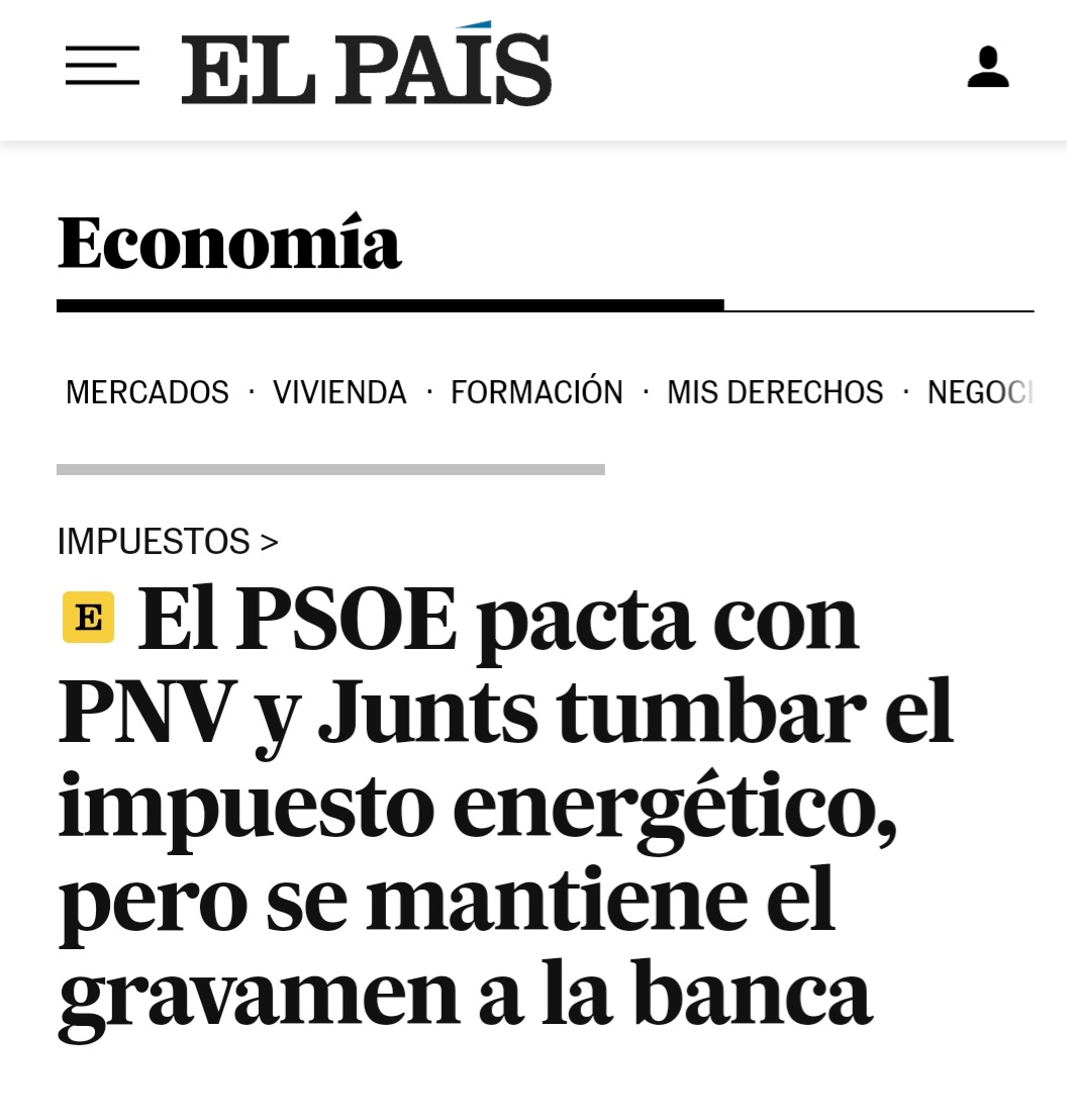 El PNV pacta derogar el impuesto a las grandes energeticas. Que Josu Jon Imaz hubiera sido presidente del PNV y ahora consejero delegado de Repsol, seguro que no ha tenido nada que ver. Todos sabemos que su paso de la política a Petronor y Repsol fue por su valía y formación.