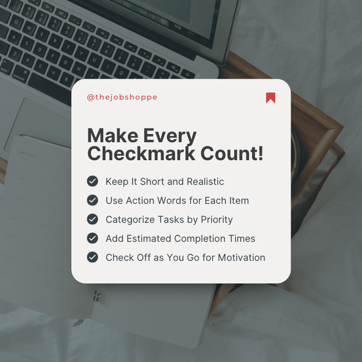 thejobshoppe's tweet photo. 📝 It’s #NationalChecklistDay 📝

Did you know that creating checklists can increase productivity, reduce stress, and help keep you organized? Today’s the perfect day to start fresh with a checklist for your goals—whether it’s work tasks, career goals, or personal projects. https://t.co/Q9yPDE7GaC