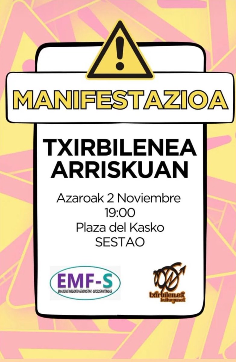 desalojoaren aginduarekin batera 16 emakume eta haien familiak kalean utziko dituzte. herriak eraiki duelako txirbil eta txirbilek eraiki duelako herria, TXIRBILENEA HERRIARENA DA!!!