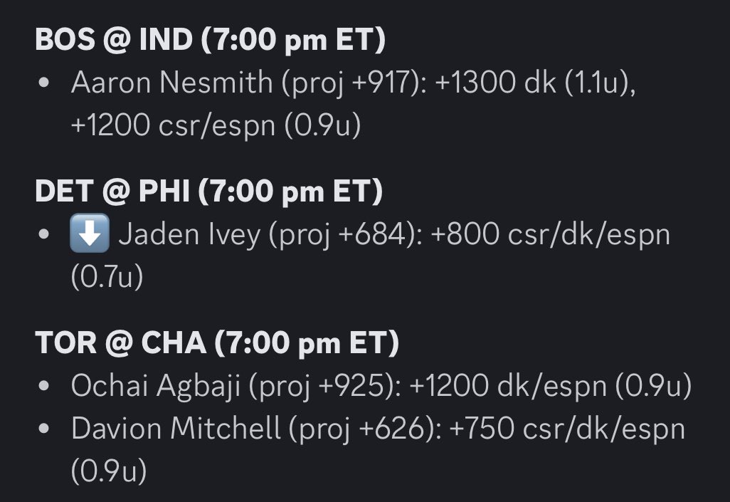 slam_dunk_bets's tweet photo. At https://t.co/cLZLN3ZI2E we offer picks on 14 different first event prop types! 

For today’s #FreePlays we’re focusing on
some #FirstThree bets that our model has found +EV for, good luck!

#GamblingTwitter #NBApicks https://t.co/DiGhMj0nZH