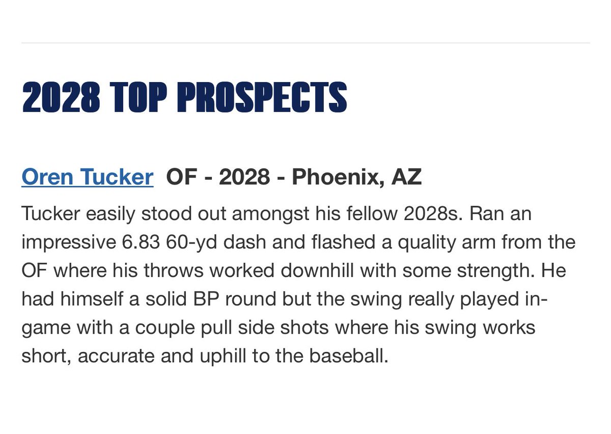 PG Showcases (@pgshowcases) on Twitter photo Top Prospect List from the Southwest Prospect Showcase
<a href="/PG_Scouting/">Perfect Game Scout</a> <a href="/PG_Uncommitted/">PG_Uncommitted</a>
perfectgame.org/events/Showcas… Top Prospect List from the Southwest Prospect Showcase
<a href="/PG_Scouting/">Perfect Game Scout</a> <a href="/PG_Uncommitted/">PG_Uncommitted</a>
perfectgame.org/events/Showcas…