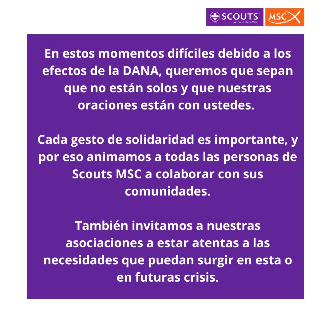 scouts_msc's tweet photo. Comunicado de Scouts MSC ante el fenómeno de la DANA.

#SLP #SiempreListos #DANA https://t.co/RY9l0zESpm