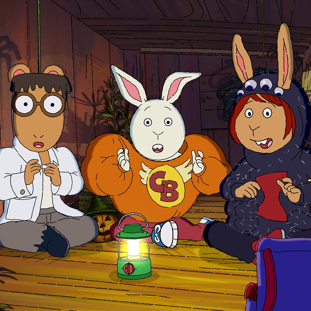 PBSKIDS's tweet photo. Where did @arthurpbs have his Halloween sleepover?

A. At home
B. At school
C. In a treehouse https://t.co/MbSKad3sRP