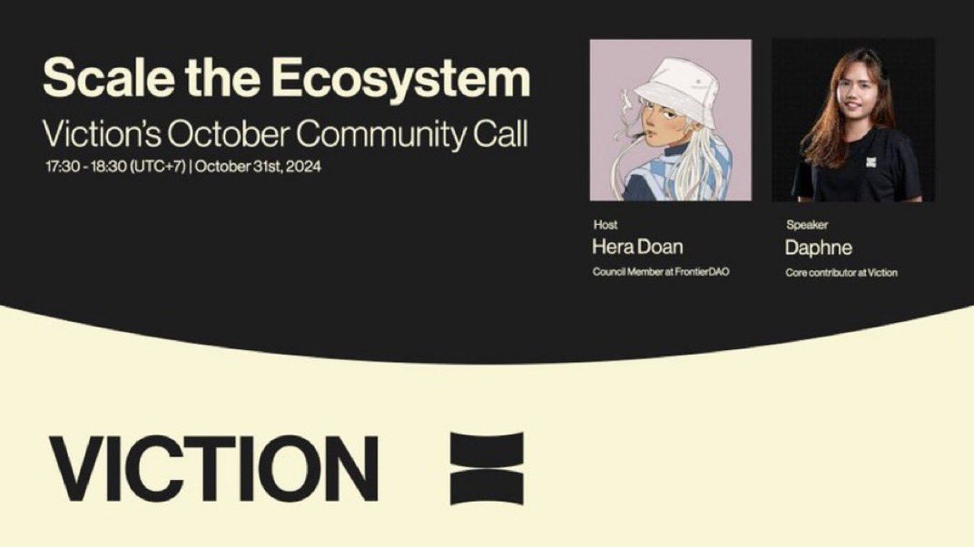 nxtChidori's tweet photo. Stay updated on Viction's latest development at Viction's Community Call - Scale the ecosystem

Come and share your thoughts! Viction October Community Call, tomorrow OCT 31st at 17:30-18:30 UTC+7.

Set a reminder : https://t.co/viLxFRwcL4

#VictionCommunityCall https://t.co/VDQOhJoGej