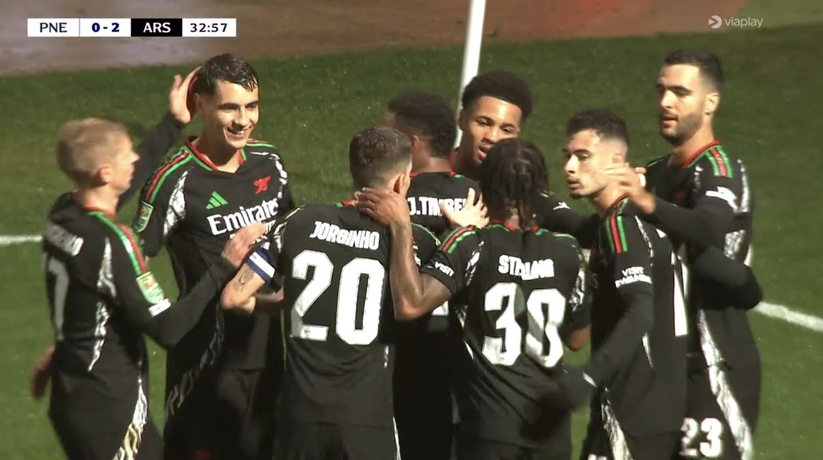 AFC_Stinger's tweet photo. WHAT A GOAL by Ethan Nwaneri,can't believe Gabriel Jesus had not scored a goal since January and he's forward 😆 #PREARS https://t.co/nJhaUGMvm2