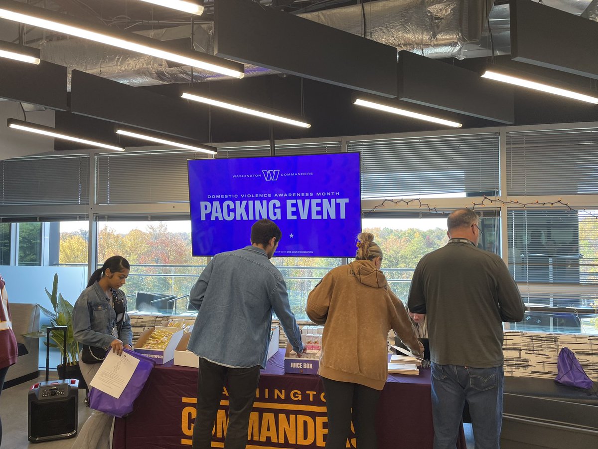 Thank you to the @commanders, 
@join1love and @frompain_topower 
for inviting my team and I to help prepare care packages for survivors of domestic violence. We’re excited for the work that is happening and happy to help make an impact!