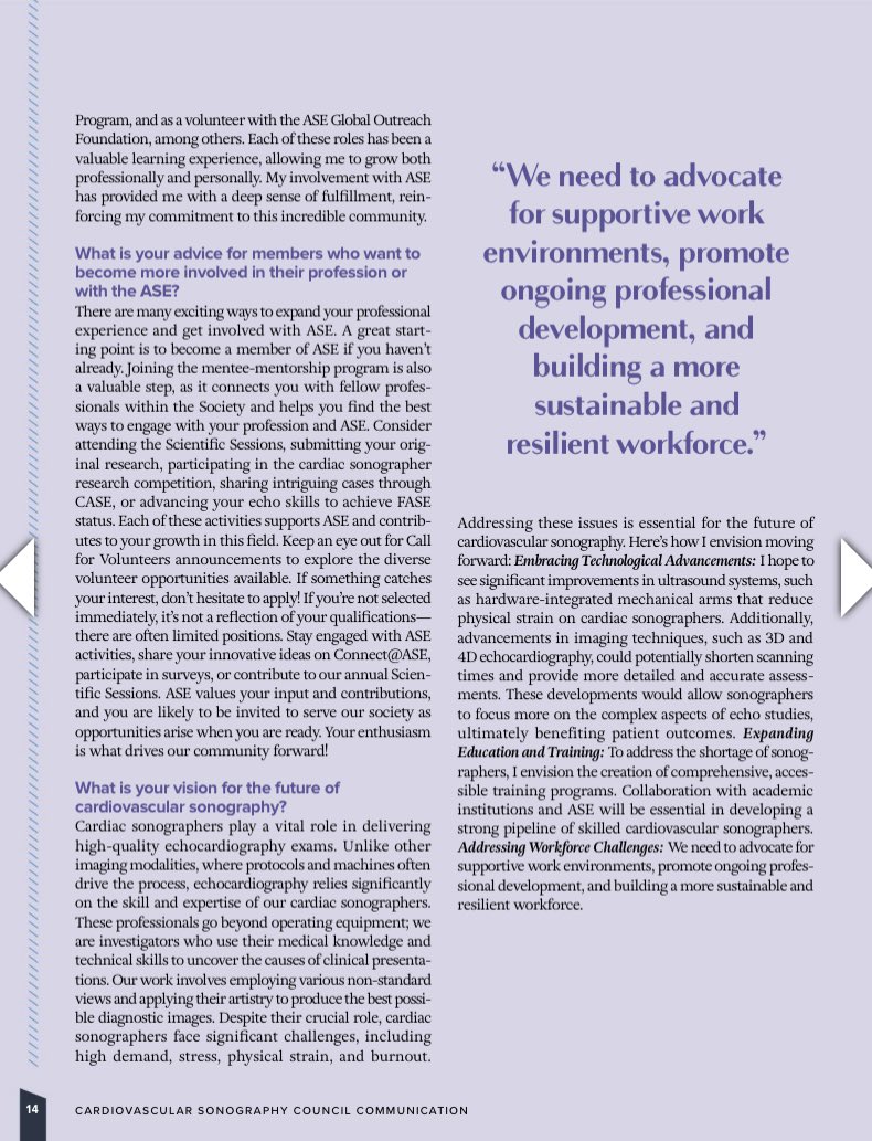 Congratulations to our lead sonographer and laboratory technical director <a href="/LanqiHua/">Lanqi Hua</a> 

She is a long-standing <a href="/ASE360/">American Society of Echocardiography</a> expert and volunteer, and a mentor to both sonographers and physicians
