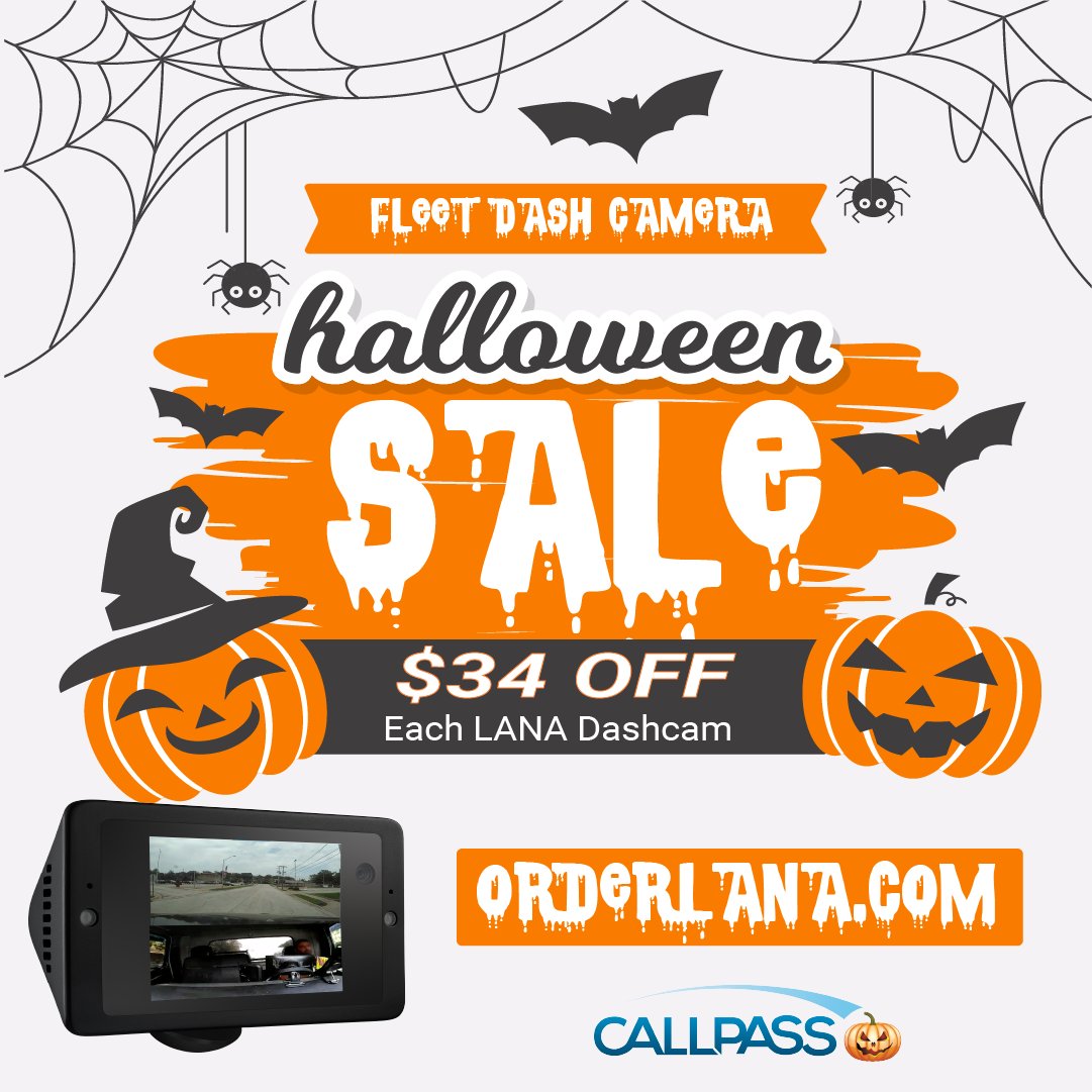 🎃 Protect your fleet with spooky savings on dash cams! 🎃

Don’t miss out on this opportunity to improve your operations...

SHOP NOW - orderlana.com

_
#CallPass #SaaS #DashCameras #HalloweenSale #Halloween #FleetManagement #CommercialTech