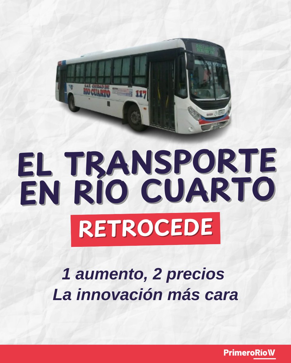El transporte en Río Cuarto retrocede 🚍⏳, el tiempo nos dio la razón.

Desde el Bloque de Concejales, manifestamos nuestra preocupación por el sistema de transporte que afecta a los vecinos de Río Cuarto. (+)