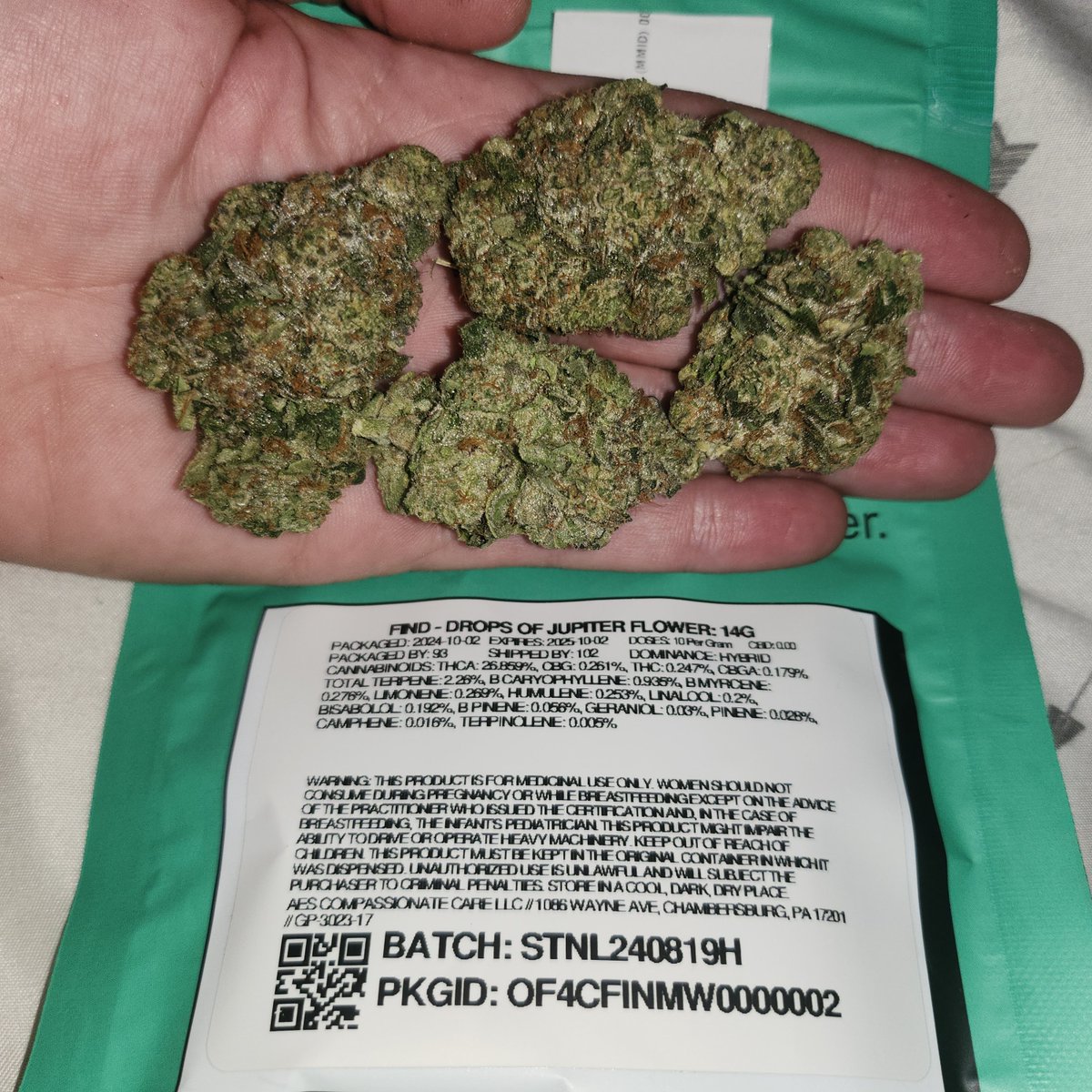 curaleafpa's tweet photo. Look at this BIG beautiful Drops of Jupiter buds from #Find #FindYourFlower #CuraleafDrop https://t.co/FTL51AinJX