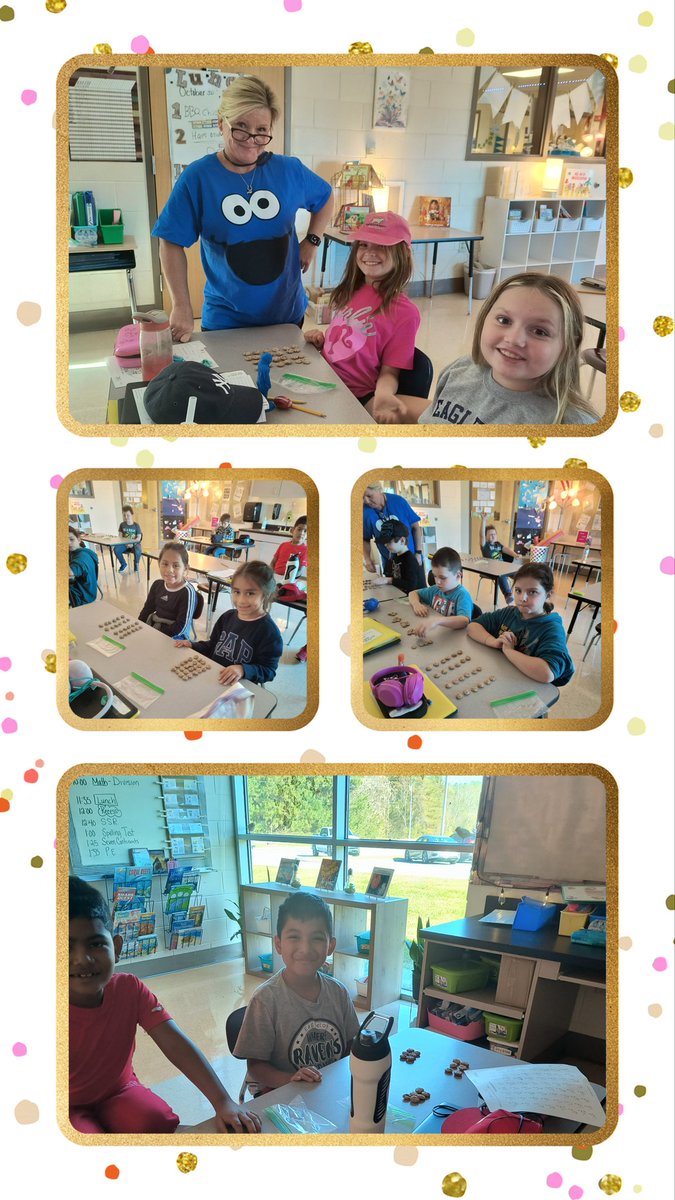 EESKerr3's tweet photo. We brought in a special guest today to help introduce division! Thankfully we were able to keep Cookie Monster from eating all of the cookies!! #eessoars https://t.co/ddIr9Q5UkV