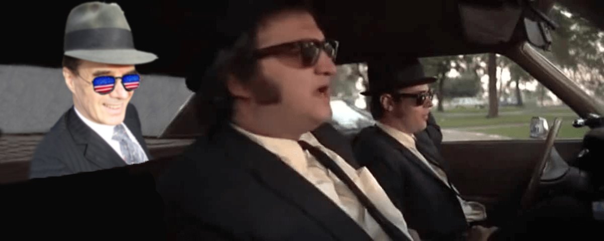 Jake: "It's 5 days to The Election, we got a full head of steam, more-than-half a nation, it's dark, but we're wearing optimism glasses."

Elwood: "Hit the Vote!"

T-Dawg: "Word."

~~
Reminder that this is a great place to go to lower any election stress:
spoutible.com/tomiahonen